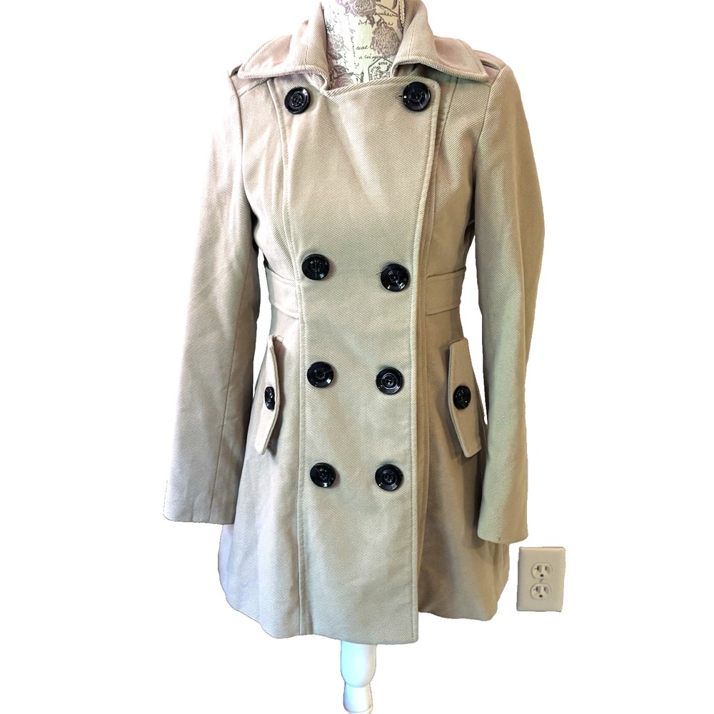 Laetitia Jacket Beige Solid Open Front Coat Jacke… - image 1